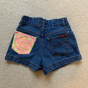 Painted Denim Shorts